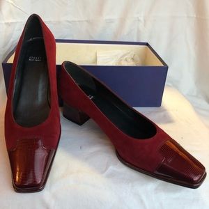 Stuart Weitzman Block Toe Kitten Heels